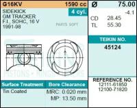 TEIKIN 45124050 Поршни (к-т 4) 0,50