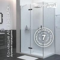 Душевой уголок Wasserkraft Aller 120х100 10H10RBLACK без поддона, стекло прозрачное, профиль хром, петли черные