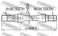 Полуось правая 26x406.5x26 (MAZDA 626 GD 1988-1992), 0512626GD FEBEST 0512-626GD