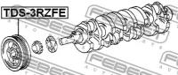 шкив коленвала двс, TDS3RZFE FEBEST TDS-3RZFE