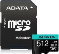 Карта памяти A-Data microSDHC 512Gb Class10 Premier Pro + adapter (AUSDX512GUI3V30SA2-RA1)
