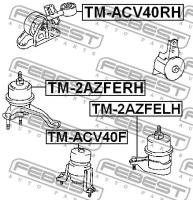 Подушка двигателя передняя (гидравлическая), TMACV40F FEBEST TM-ACV40F