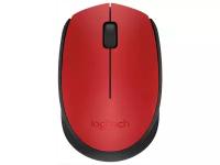 Мышь беспроводная Logitech M170, 1000dpi, Wireless, Красный/Черный, 910-004648