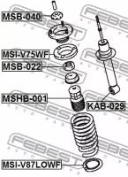 Втулка переднего амортизатора, MSB022 FEBEST MSB-022