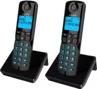 Р/Телефон Dect Alcatel S250 Duo ru black черный (труб. в компл.:2шт) АОН