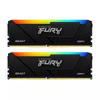 Модуль памяти DIMM 32Gb 2х16Gb DDR4 PC28800 3600MHz Kingston Fury Beast RGB Black (KF436C18BB2AK2/32)