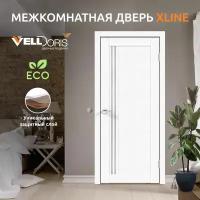 Дверь межкомнатная VellDoris XLINE 8, зеффиро эмалит текстурный, 900x2000, LR, стекло мателюкс, без врезки замка и петель