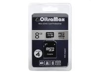 Карта памяти QUMO microSDHC Memory Card 8Gb class 10 с адаптером на SD