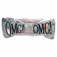 Double Dare, OMG! Reversible Mega Hair Band, White Plush & Rainbow Platinum, 1 Piece