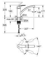 Смеситель Grohe Eurosmart 33281003 для кухонной мойки