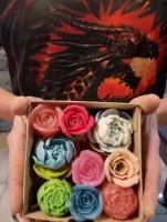 подарочное мыло ручной работы на 8 марта для девушки женщины, маме цветы розы, пионы
