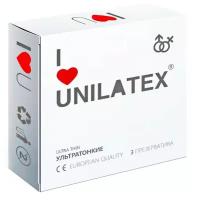 Ультратонкие презервативы Unilatex Ultra Thin - 3 шт. (телесный)
