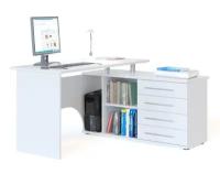 Сокол компьютерный стол КСТ-109, угол: справа, ШхГхВ: 140х127х75 см, цвет: белый