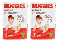 Подгузники Huggies Classic 4, 7-18 кг, 14 шт, 2 уп