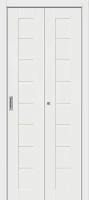 Дверь складная, межкомнатная Эмалит, Модель-22 Magic Fog, White Matt 2000*350 (2 шт.) (полотно)