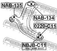 опора шаров.передн.нижн.рычага Nissan Tiida C11 2, 0220C11 FEBEST 0220-C11