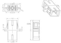 Hyperline FA-P01Z-SC/SC-N/BK-BK Оптический проходной адаптер SC-SC, MM, simplex, корпус пластиковый, черный, черные колпачки