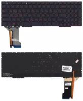 Клавиатура для ноутбука Asus GL553, GL553V, ZX553VD, ZX53V, ZX73, FX553VE, FX753VD, FX753VE черная, кнопки красные, с подсветкой