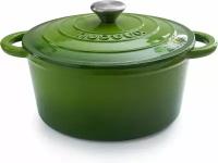 Чугунная кастрюля Nuovva с крышкой ( Green), 24 см