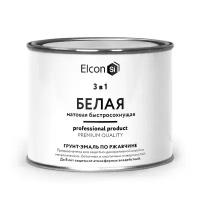 Грунт-эмаль по ржавчине Elcon 3 в 1, матовая, 0,4 кг, RAL 9003, белая