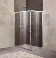 Душевой уголок 100-115x75-90 см BelBagno UNIQUE-AH-2-100/115-75/90-P-Cr текстурное стекло