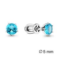 Серебряные серьги Aquamarine А4403705 с топазом, Серебро 925°