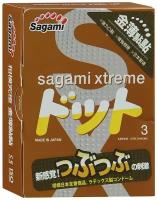 Презервативы Sagami Xtreme Feel Up с точечной текстурой и линиями прилегания - 3 шт. (прозрачный)