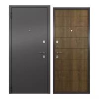 Дверь входная для квартиры ProLine металлическая Apartment 860х2050, левая, антивандальное покрытие два уплотнителя, замки 4го и 2го класса,коричневый