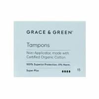 Тампоны без аппликатора Grace&Green Super Plus (15 тампонов)