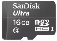 Карта памяти SanDisk microSDHC Ultra Class 10 UHS-I U1 (80/10MB/s) 16GB