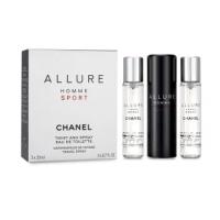 Chanel мужская туалетная вода Allure Homme Sport Travel Spray And Two Refills, Франция, 3 x 20 мл