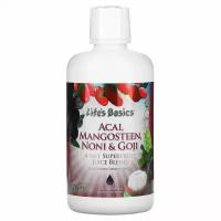 LifeTime Vitamins, Life's Basics, Смесь соков суперфруктов 4-в-1, асаи, гарциния, нони и годжи, 32 ж. унц.(946 мл)