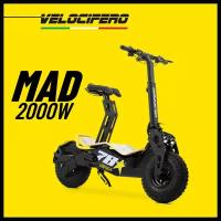 Электросамокат с сиденьем Velocifero MAD 2000W огромный самокат для взрослых с литий ионной батареей