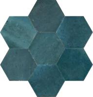 Керамогранит MARAZZI LUME Lume Blue lux esagona MFFF, 12x18.2 см, синий глянцевый