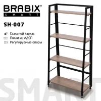 Стеллаж BRABIX Smart SH-007 605х295х1193 мм лофт металл/ЛДСП дуб каркас черный 641872 (1)