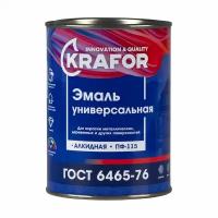 Эмаль ПФ-115 универсальная Krafor, алкидная, глянцевая, 0,8 кг, бежевая