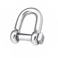 Скоба такелажная прямая с болтом М10 Forged Dee Shackle, толщина 10 мм, нагрузка 4500 кг, нержавеющая сталь