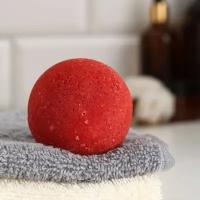 Бомбочка для ванны с шиммером и ароматом вишни - 110 гр. (красный)