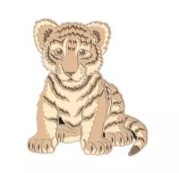 Конструктор из дерева Маленький Тигр для самостоятельной сборки и раскраски Детская Логика
