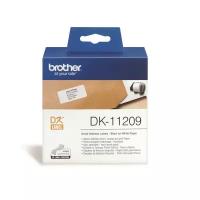 Картридж для принтеров этикеток BROTHER DK11209, 62 мм х 29 м, черный шрифт, белый фон, 800 наклеек в рулоне