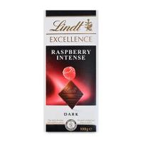 Шоколад темный Lindt с кусочками малины 100 г Франция