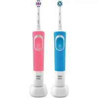 Электрическая зубная щетка Braun Oral-B Vitality DUO D190/D100.413.1 Lt/Blue/Pink