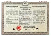 Международный заем Германского Рейха 1930 г. Французский Сертификат о Правах выдачи 3% Облигаций в 1000 Швейцарских франков. 1930 г