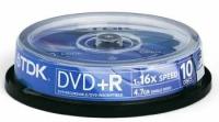 Диск DVD+R 4.7GB TDK 16X туба по 10шт. цена за уп