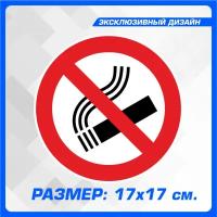 Наклейка информационная Курить Запрещено! Круглая 17х17 см