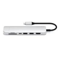 Адаптер мультипортовый Satechi Type-C Slim Multiport with Ethernet Adapter 7 в 1, серебристый