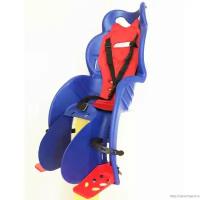 Велокресло детское HTP 930 Sanbas с креплением на раму синее с красной накладкой