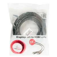 Кабель DisplayPort->HDMI Cablexpert CC-DP-HDMI-7.5M, 7.5м, 20M/19M, черный, экран, пакет