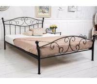 Двуспальная кровать Woodville Gold 160 см х 200 см черная с золотом