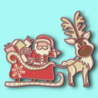 Конструктор из дерева Сани Санта Клауса / Рождество для самостоятельной сборки и раскраски /не окрашенный Детская Логика